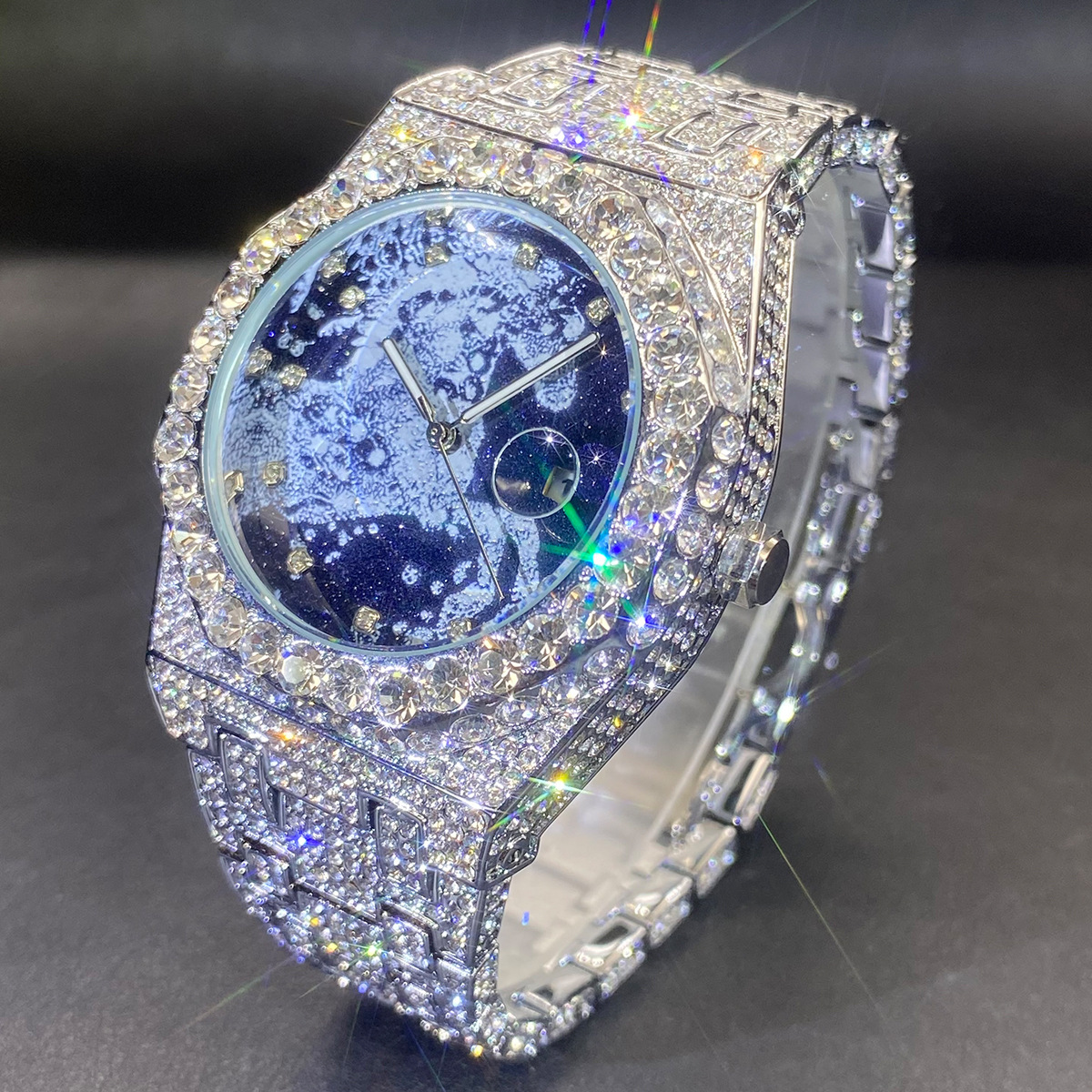 Year Horse Starry Sky Horse Motif and Full Moissanite Setting Watch