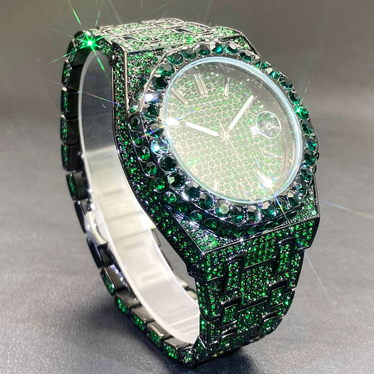 Niche Moissanite Watch with Luminous Hands