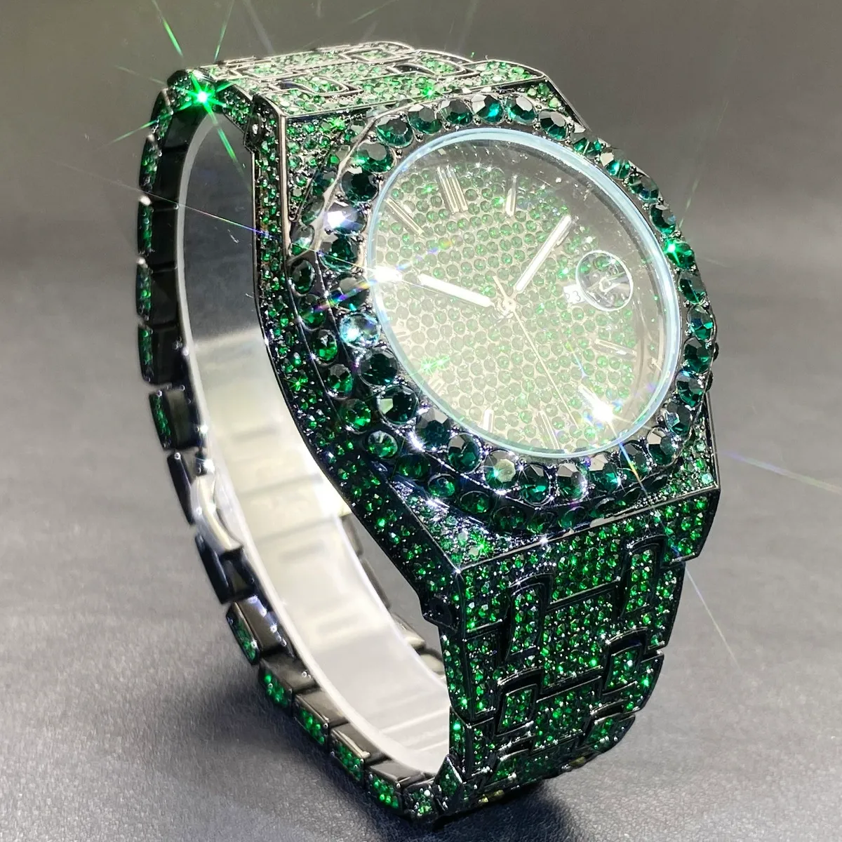 Niche Moissanite Watch with Luminous Hands