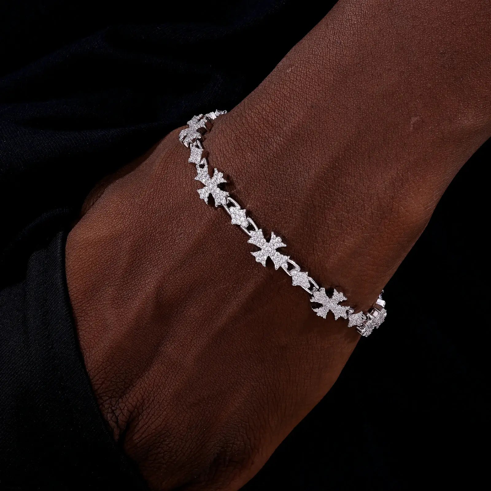 10MM Moissanite Rhombic Cross Bracelet