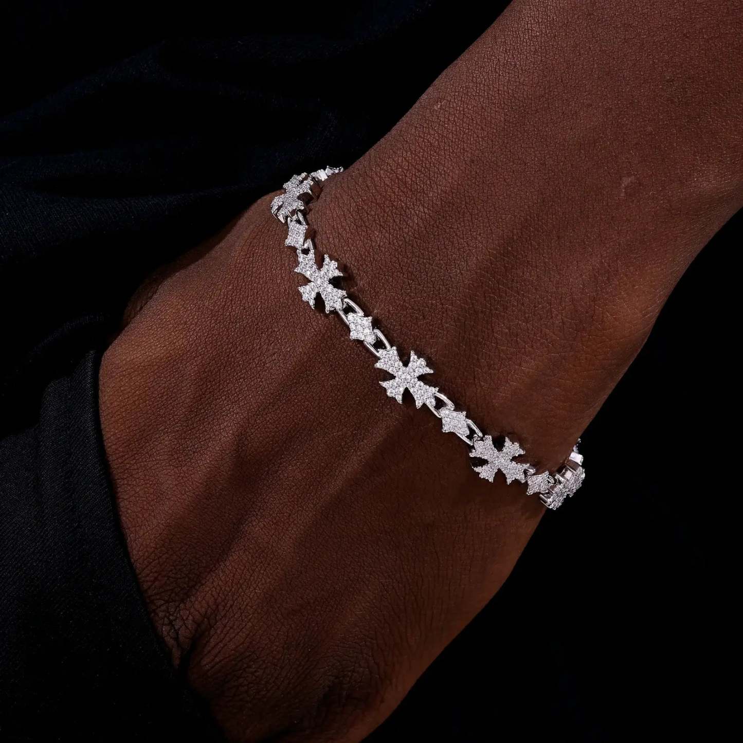 10MM Moissanite Rhombic Cross Bracelet