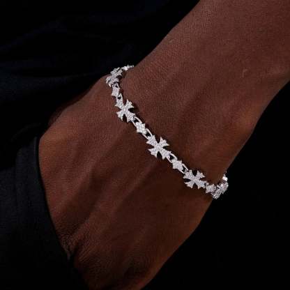 10MM Moissanite Rhombic Cross Bracelet