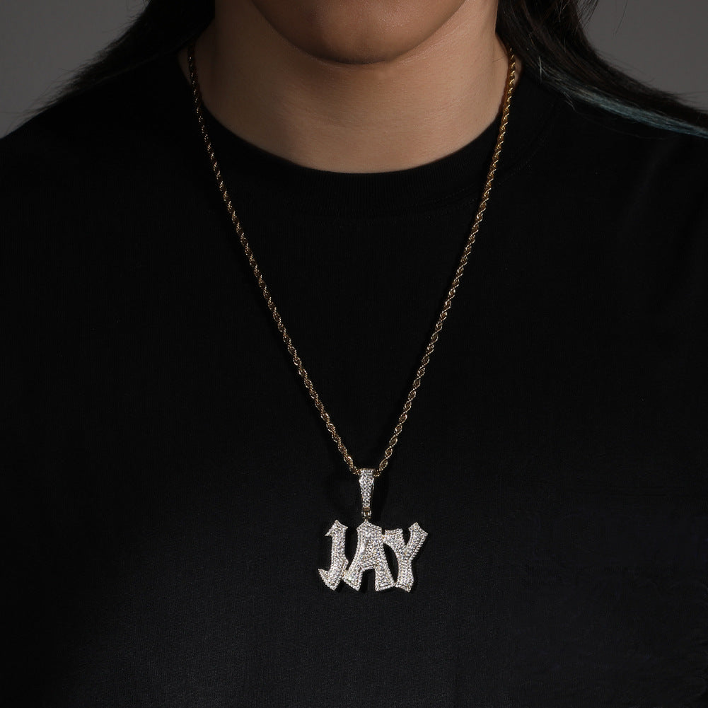 Custom Moissanite Diamond English Letter Pendant