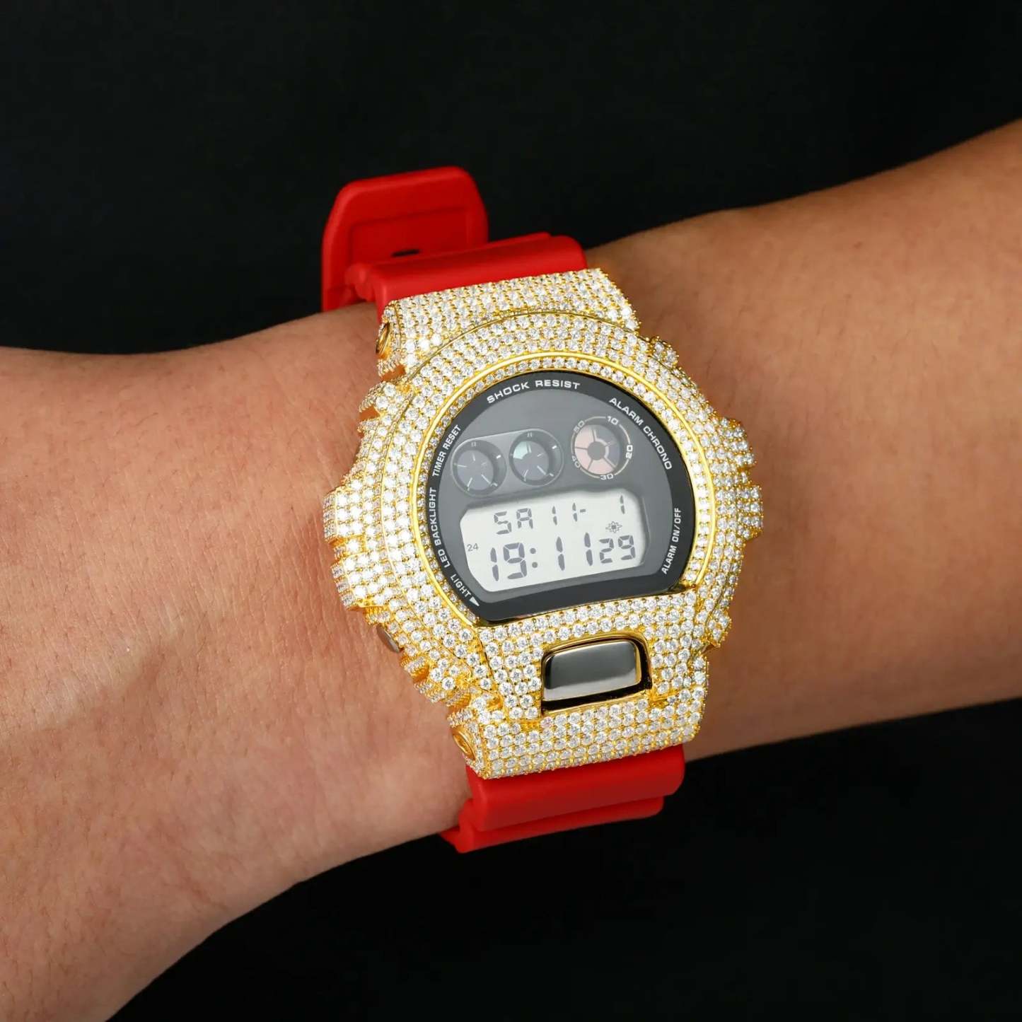 Moissanite Iced Out Bezel For DW6900RL-1AC Watch