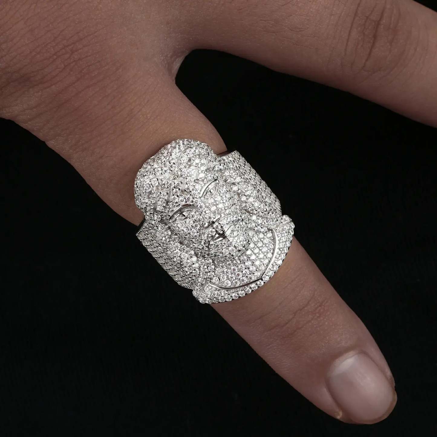 Moissanite Hip Hop Portrait Ring