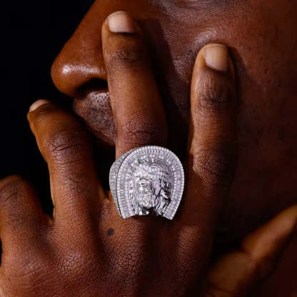 Jesus Face Moissanite Hip Hop Ring