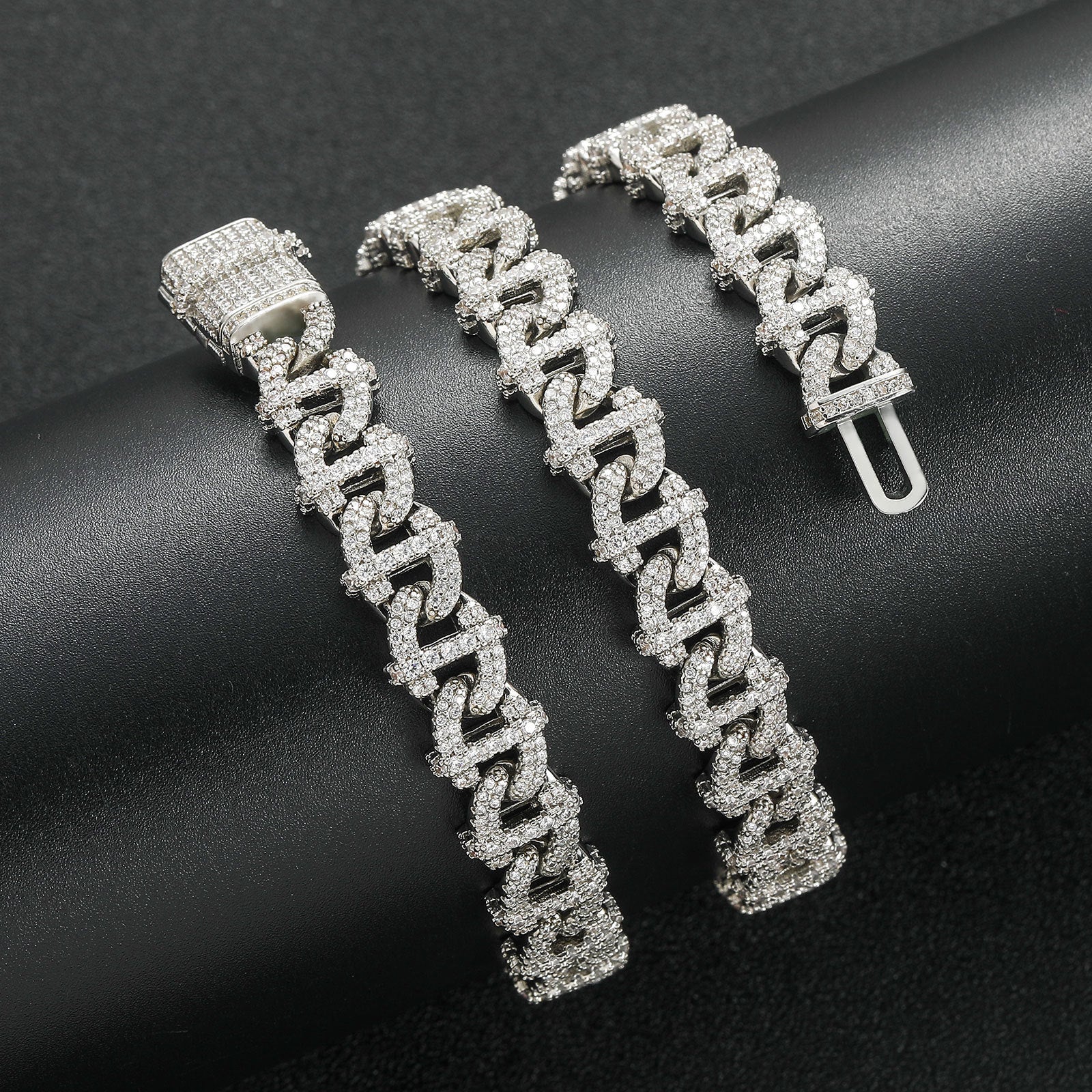 10mm Geometric Moissanite Cuban Chain