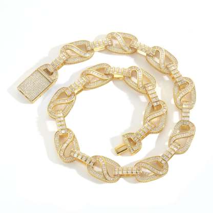 15mm T-Square Moissanite Cuban Link Chain