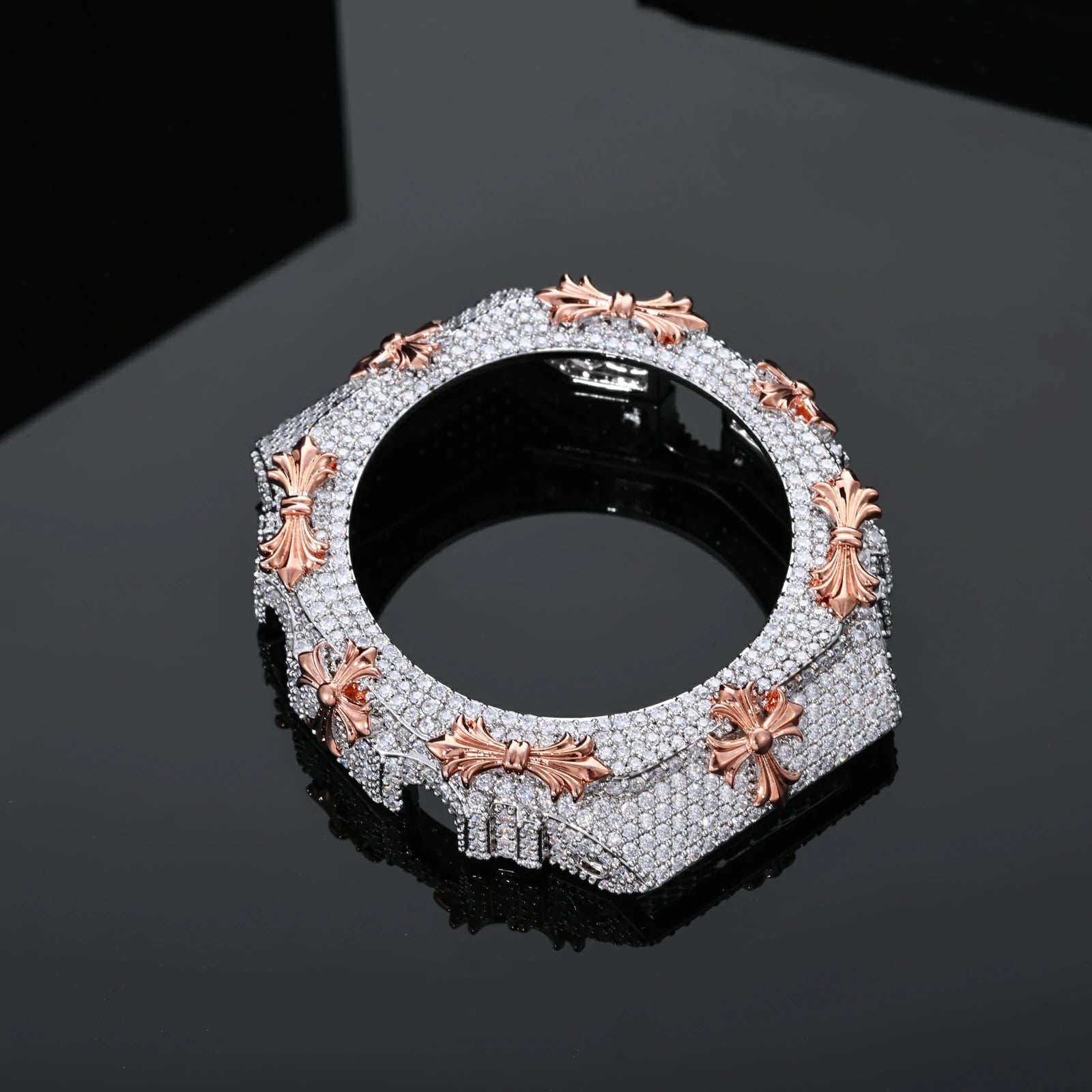 Iced Out Moissanite Cross Bust Down Bezel for GA2100