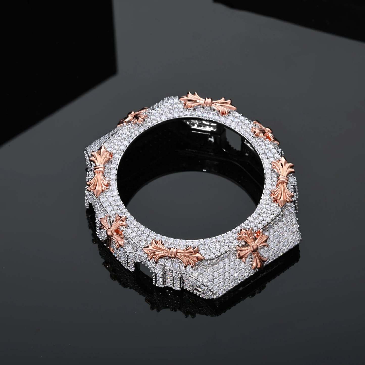 Iced Out Moissanite Cross Bust Down Bezel for GA2100