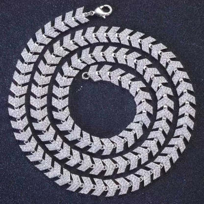 8mm Moissanite Herringbone Cuban Chain