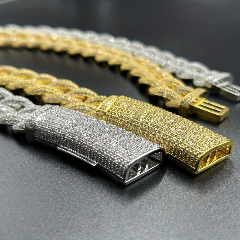 20mm S925 Moissanite Unique Trendy Pattern Cuban Chain