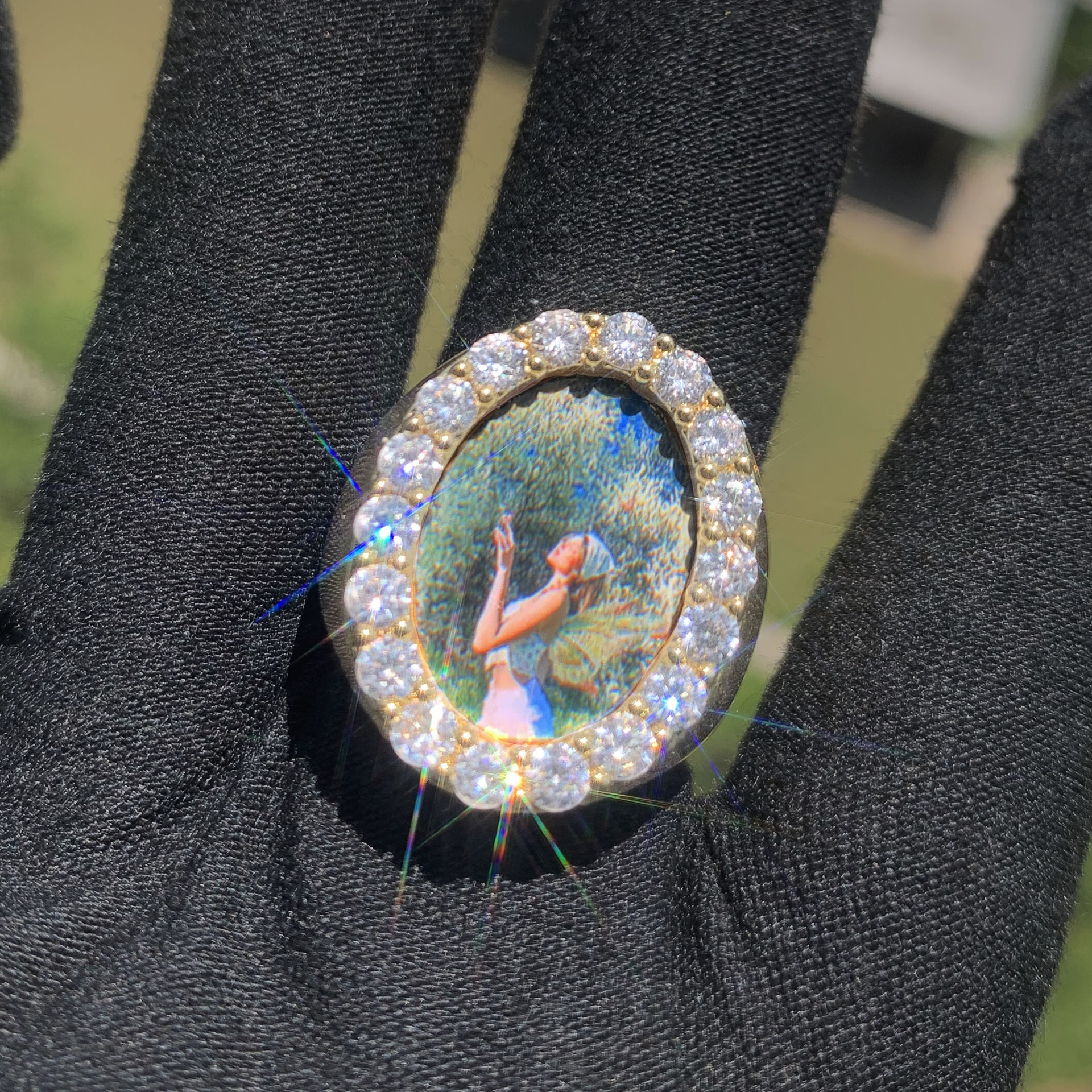 Moissanite Custom Photo Ring