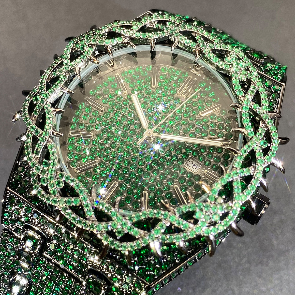 Moissanite Paved Thorn Design Watch