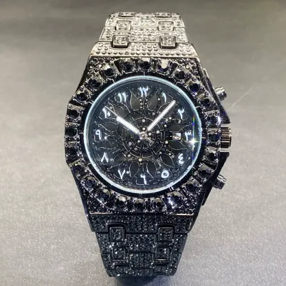 Niche-design moissanite watch with Arabic numeral markers