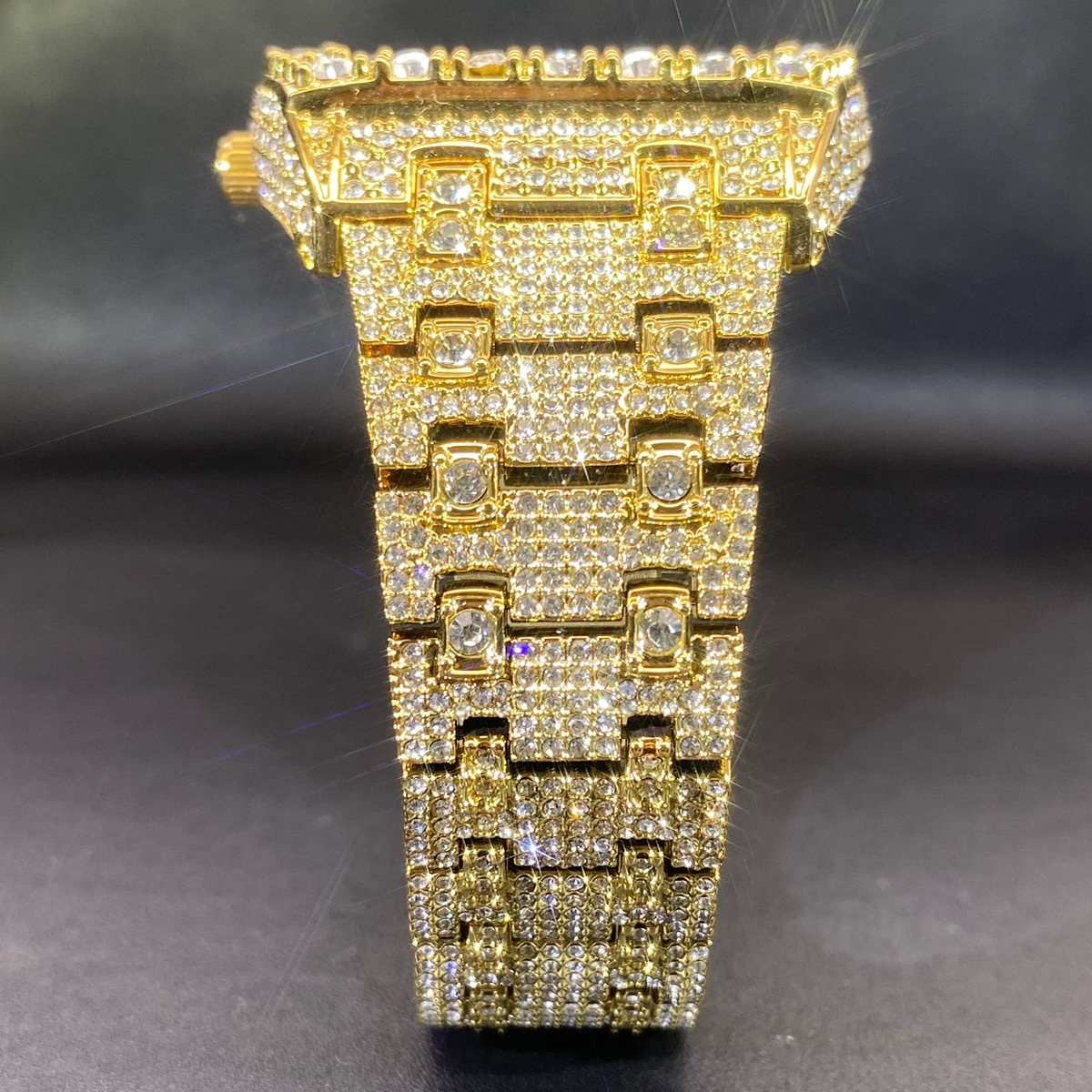 Silver Tonneau Shaped Moissanite Watch
