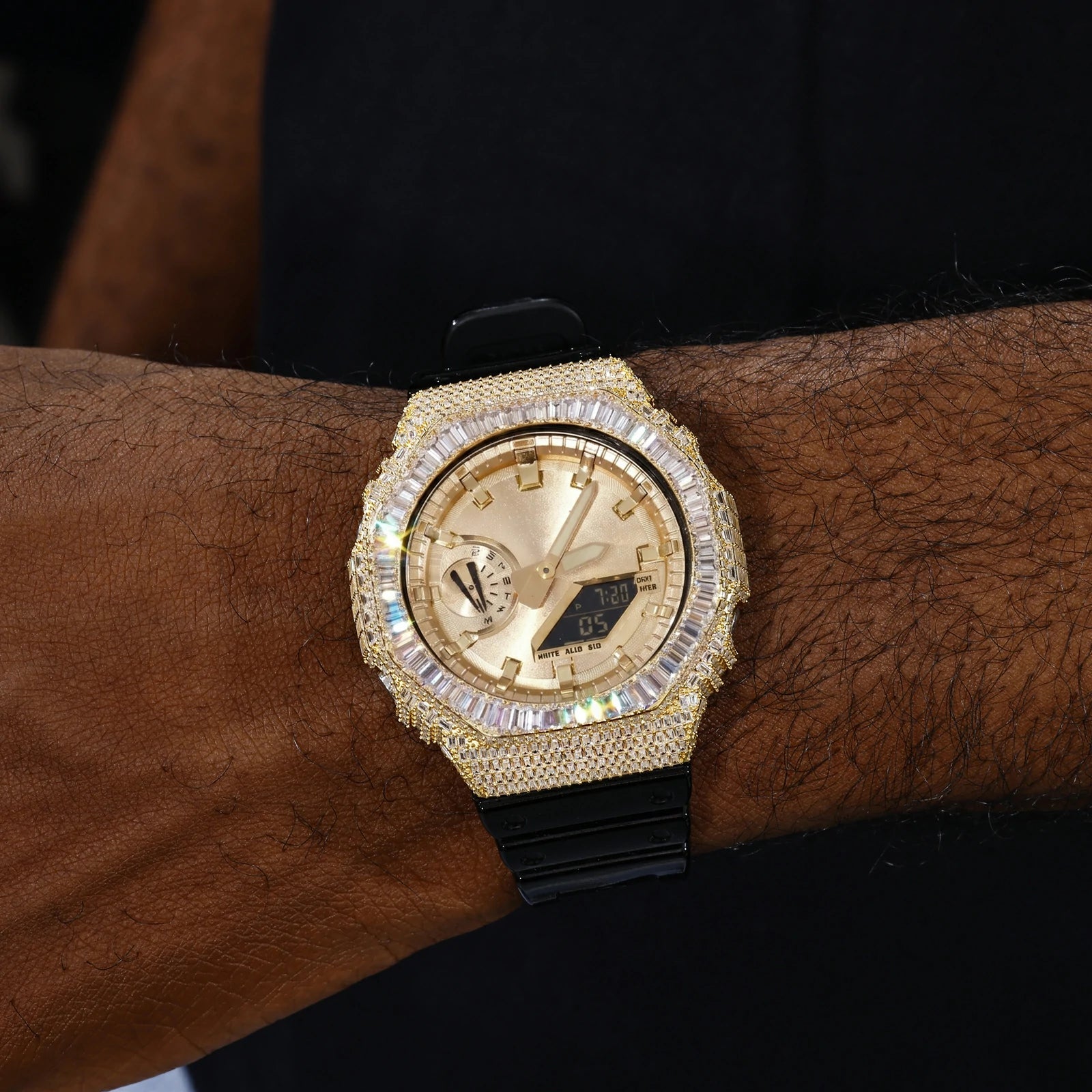 Full Baguette Moissanite Bust Down Bezel for GA2100