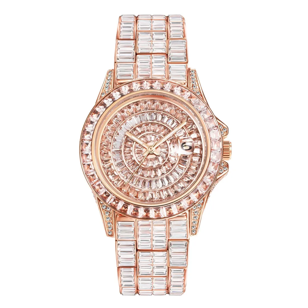 Moissanite Stylish Watch Fully Set 