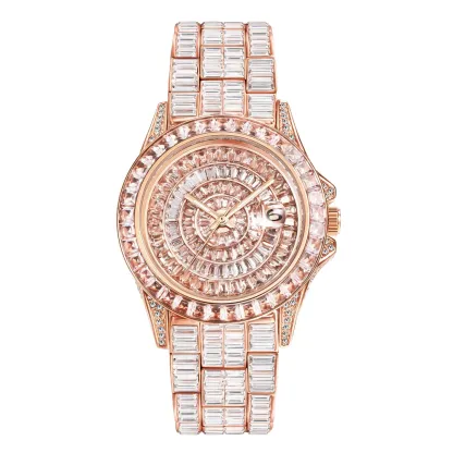 Moissanite Stylish Watch Fully Set 