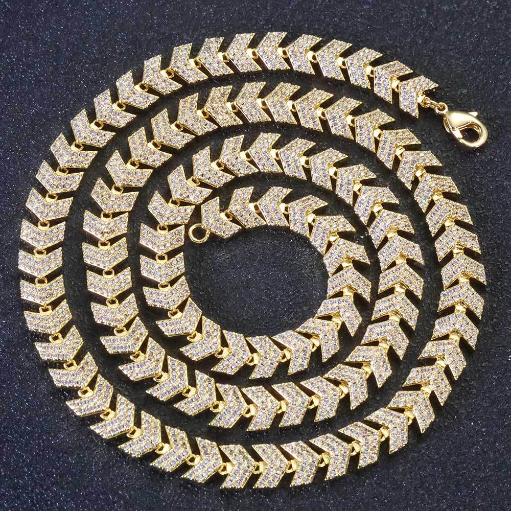 8mm Moissanite Herringbone Cuban Chain