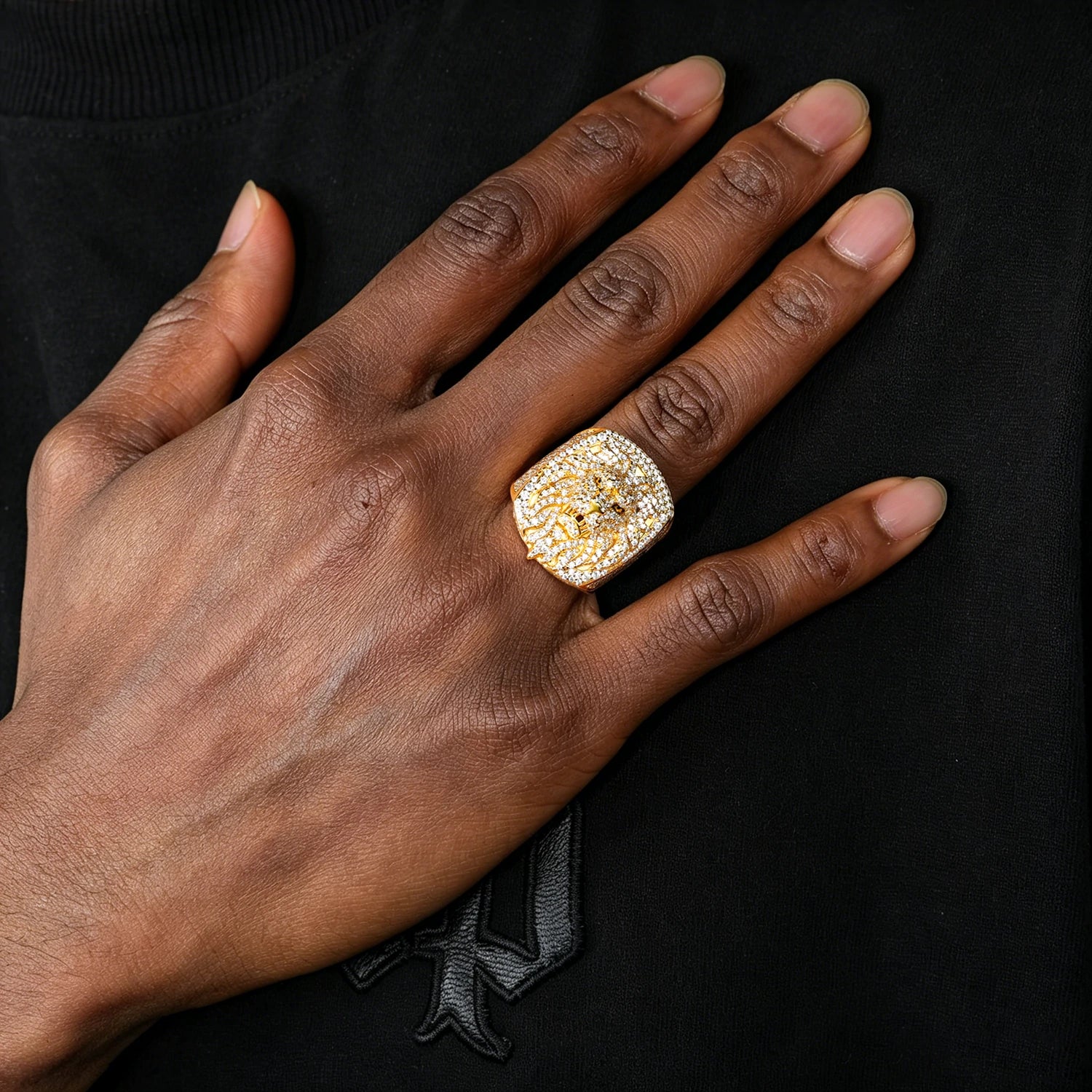 Moissanite Hip Hop Lion King Ring