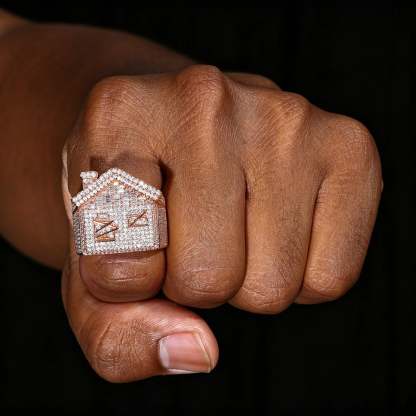 Moissanite Creative Three-Dimensional Small House Ring