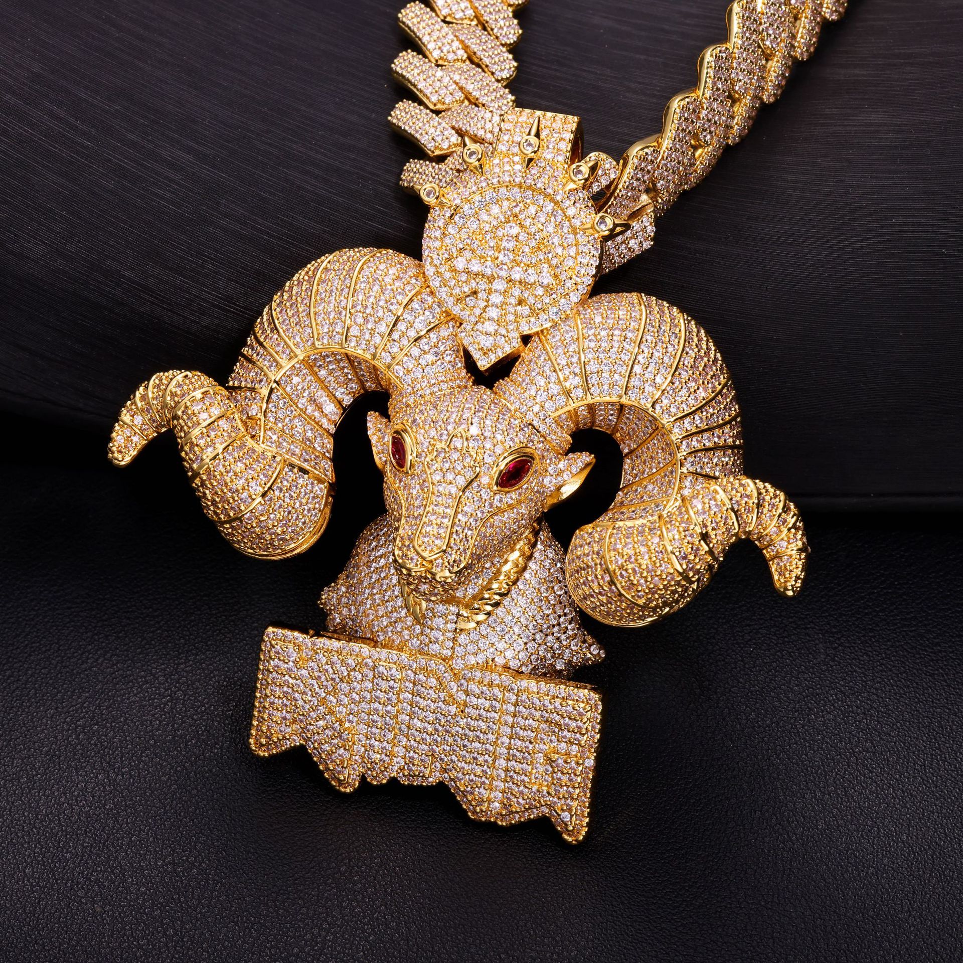 S925 Silver Moissanite Goat Pendant