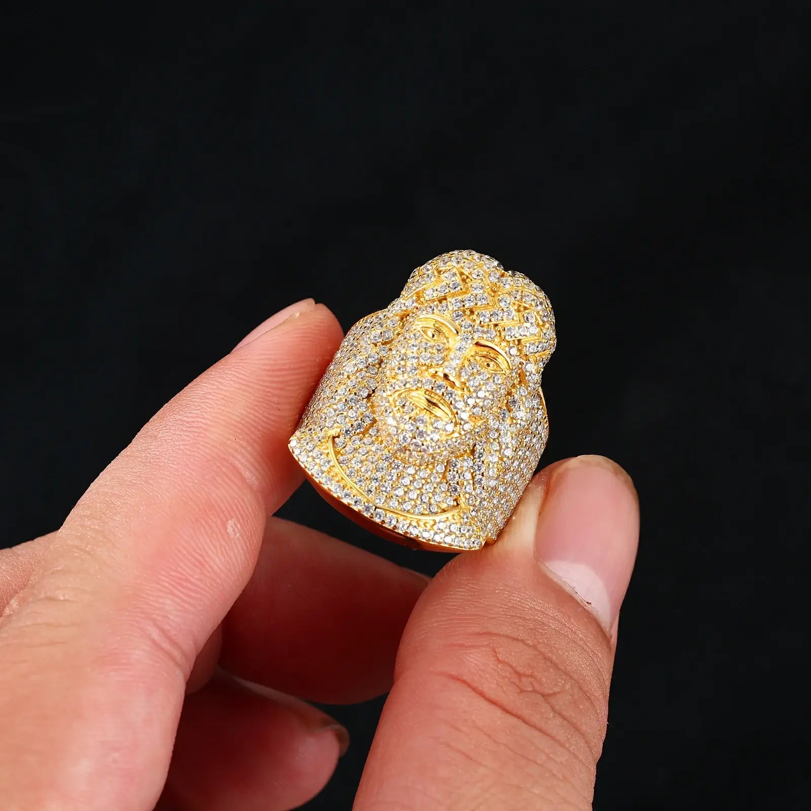 Moissanite Hip Hop Portrait Ring