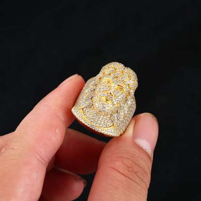 Moissanite Hip Hop Portrait Ring