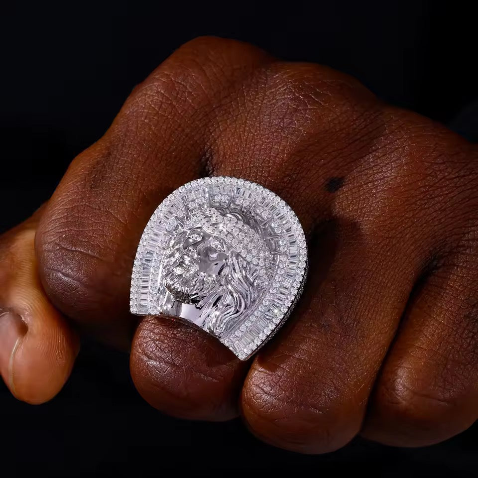 Jesus Face Moissanite Hip Hop Ring