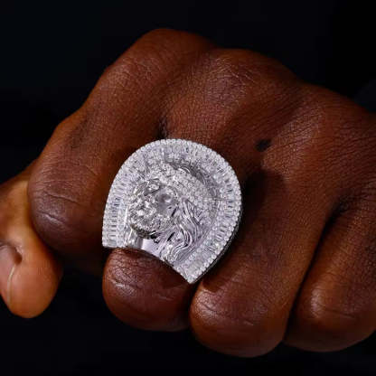 Jesus Face Moissanite Hip Hop Ring