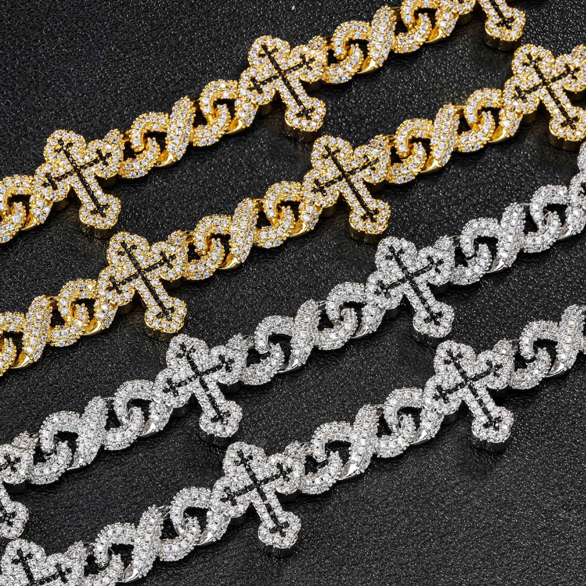 20mm S925 Moissanite Cross Infinity Cuban Chain