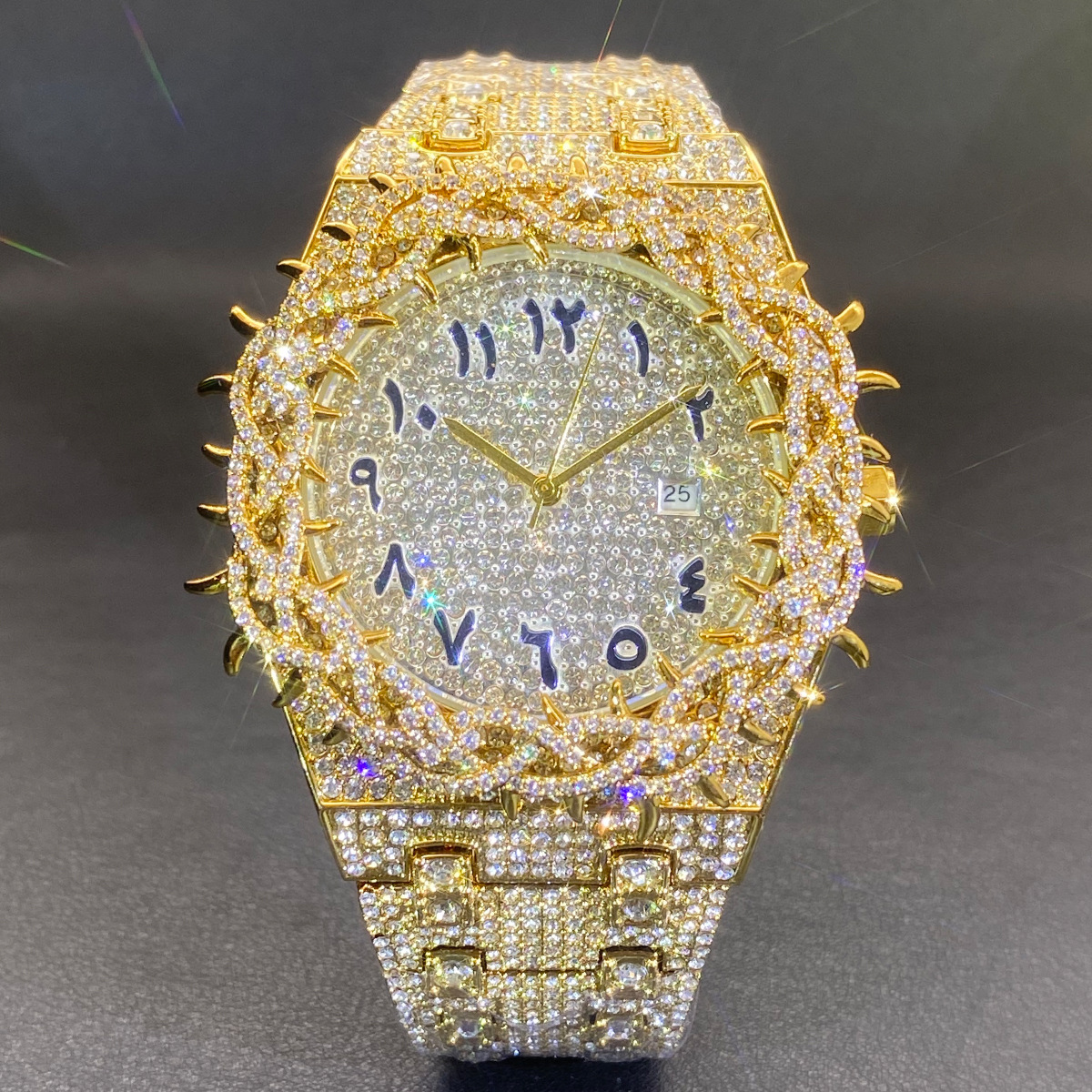 Iced Out Thorn Crown Men Watch 