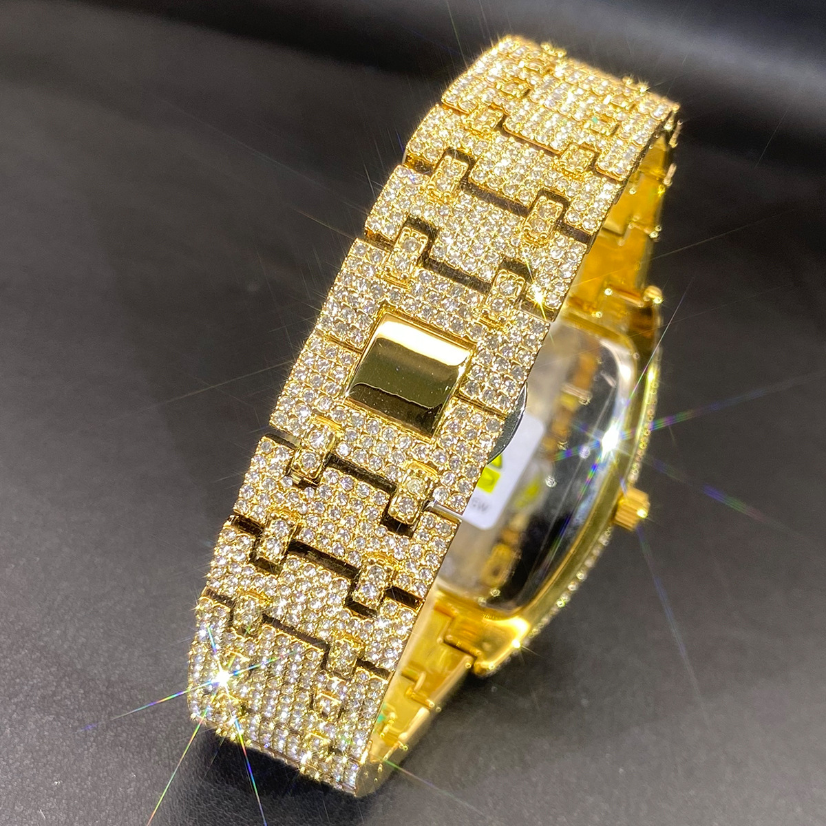 Silver Tonneau Shaped Moissanite Watch