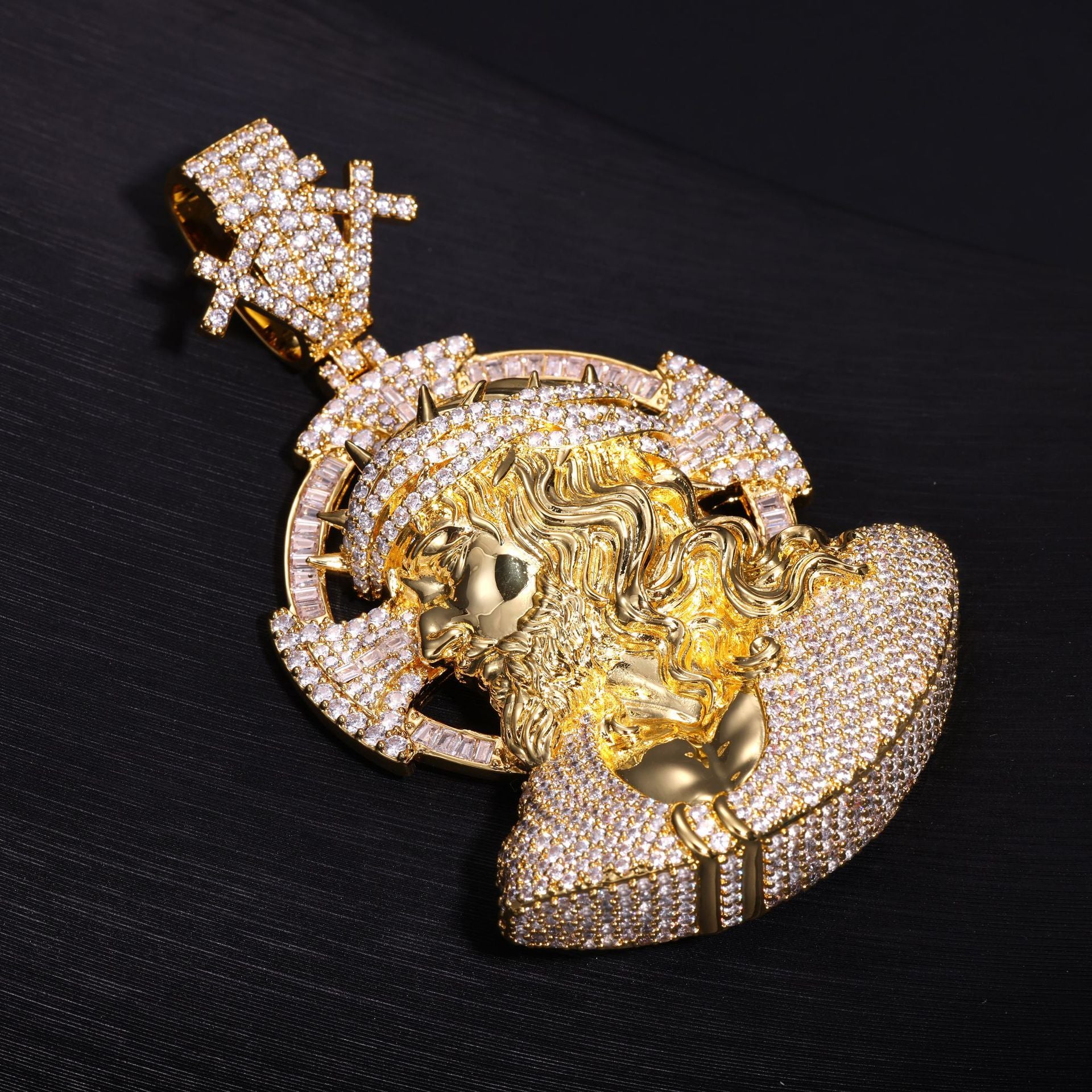 Iced‑Out Moissanite Portrait Pendant