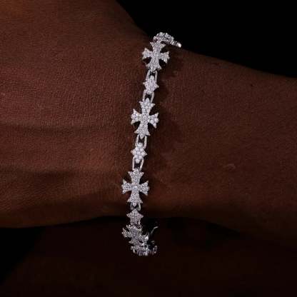 10MM Moissanite Rhombic Cross Bracelet