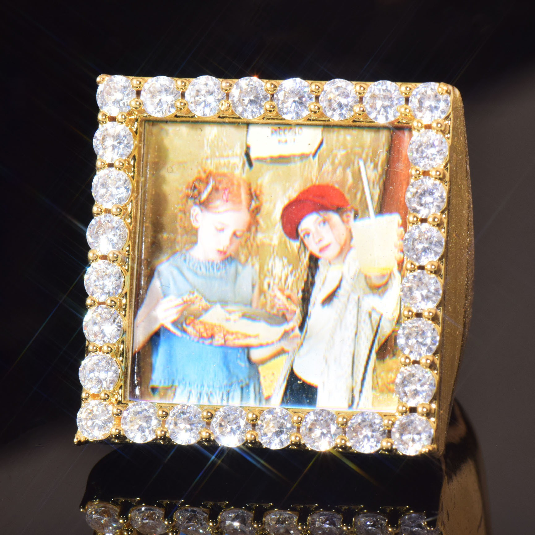 Moissanite Custom Photo Ring