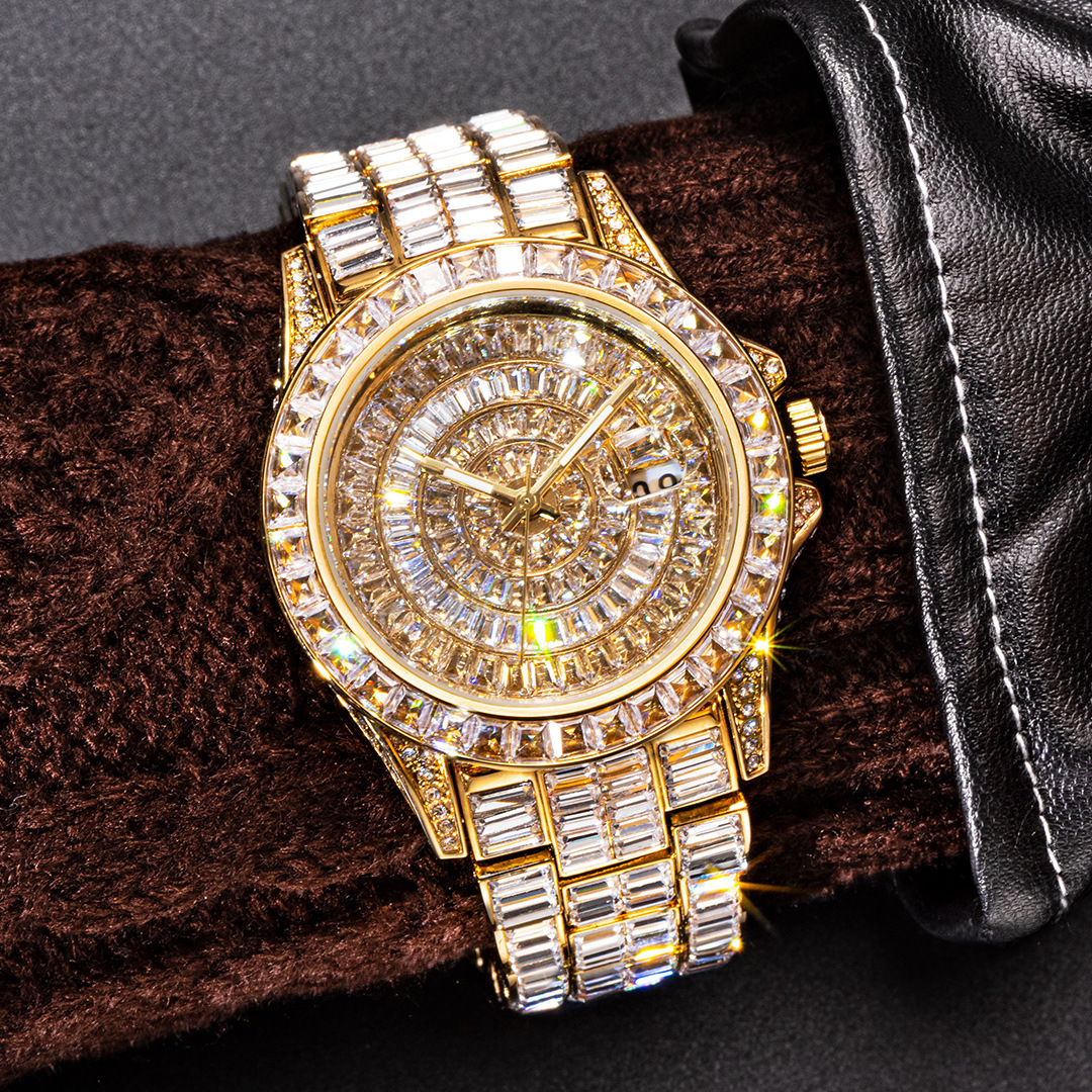 Moissanite Stylish Watch Fully Set 