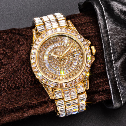 Moissanite Stylish Watch Fully Set 