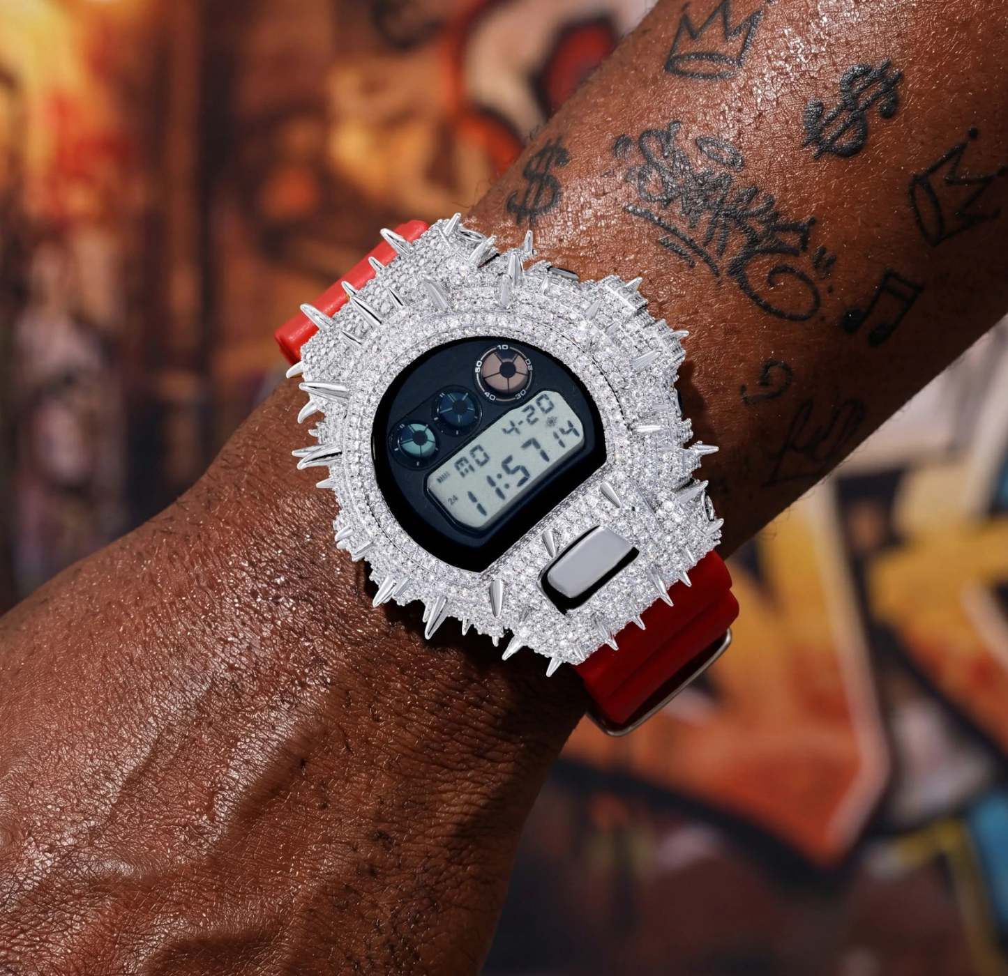 Moissanite Iced Out Bezel For DW6900RL-1AC Watch