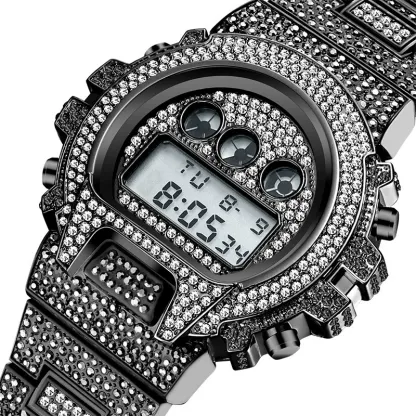 Moissanite Luxury Fashion Electronic Watch with Full Setting