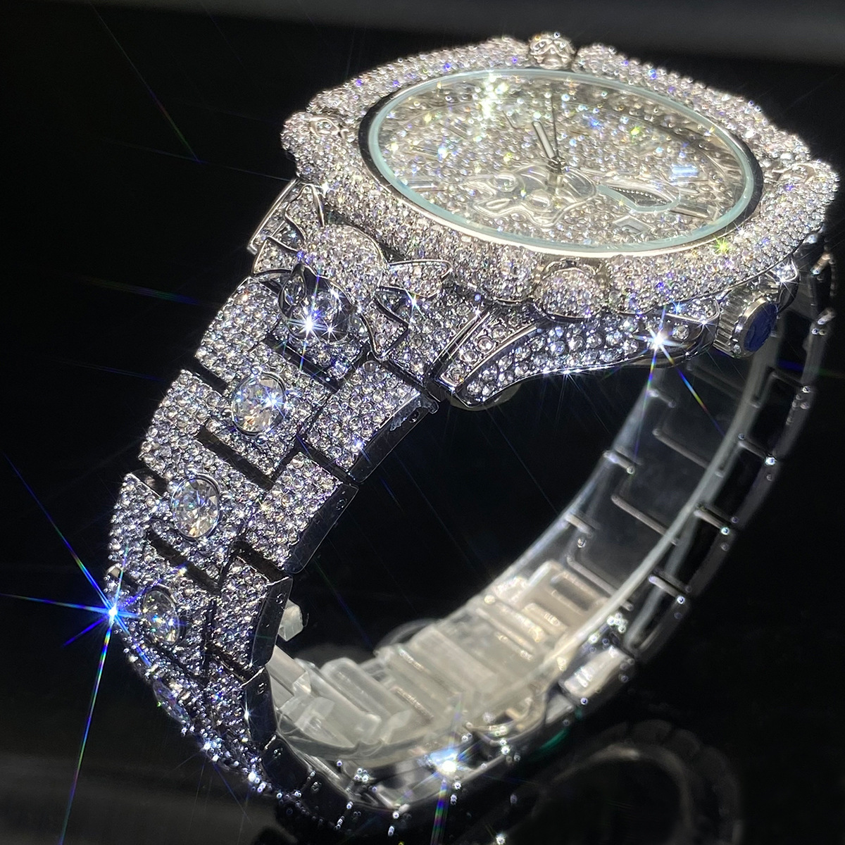 Moissanite Exquisitely Designed Opulent Skull Watch