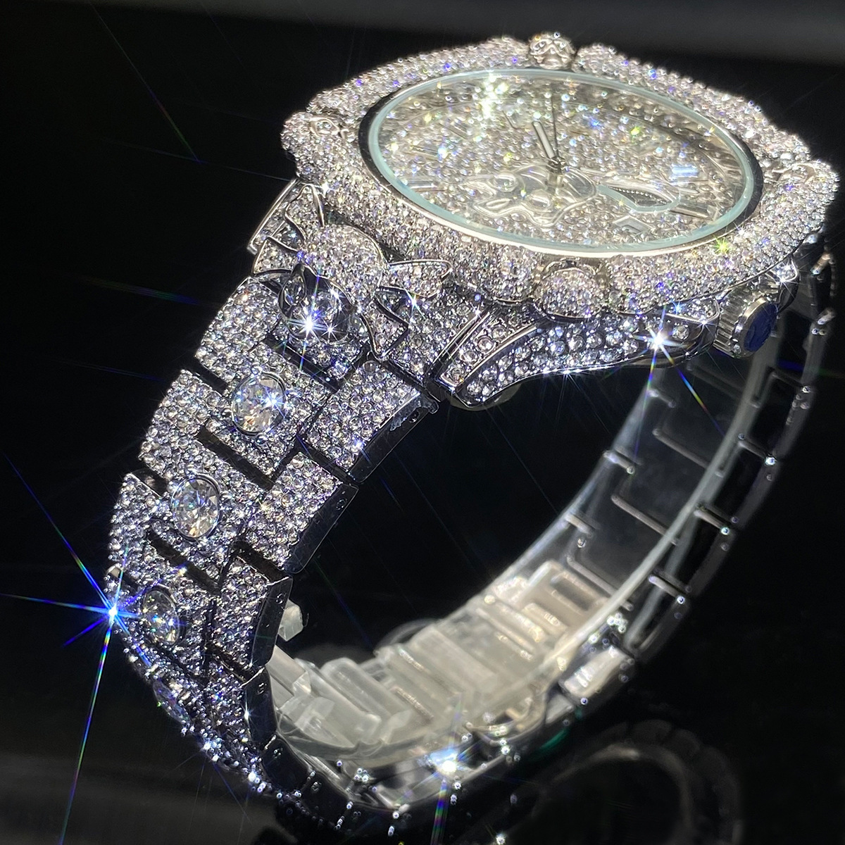 Moissanite Exquisitely Designed Opulent Skull Watch