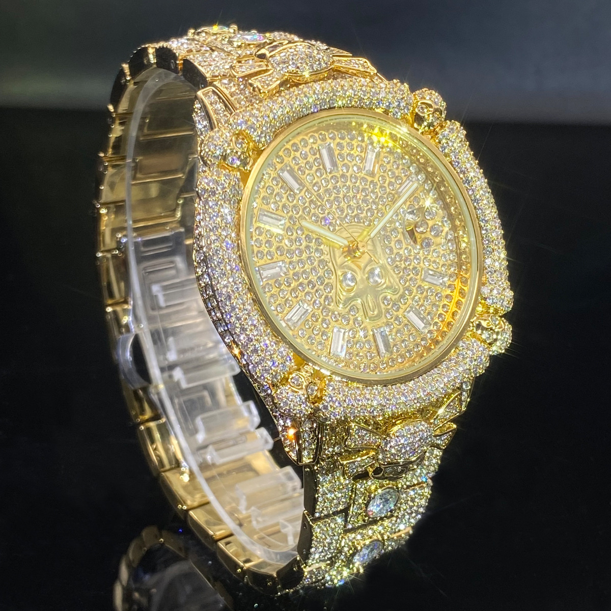Moissanite Exquisitely Designed Opulent Skull Watch