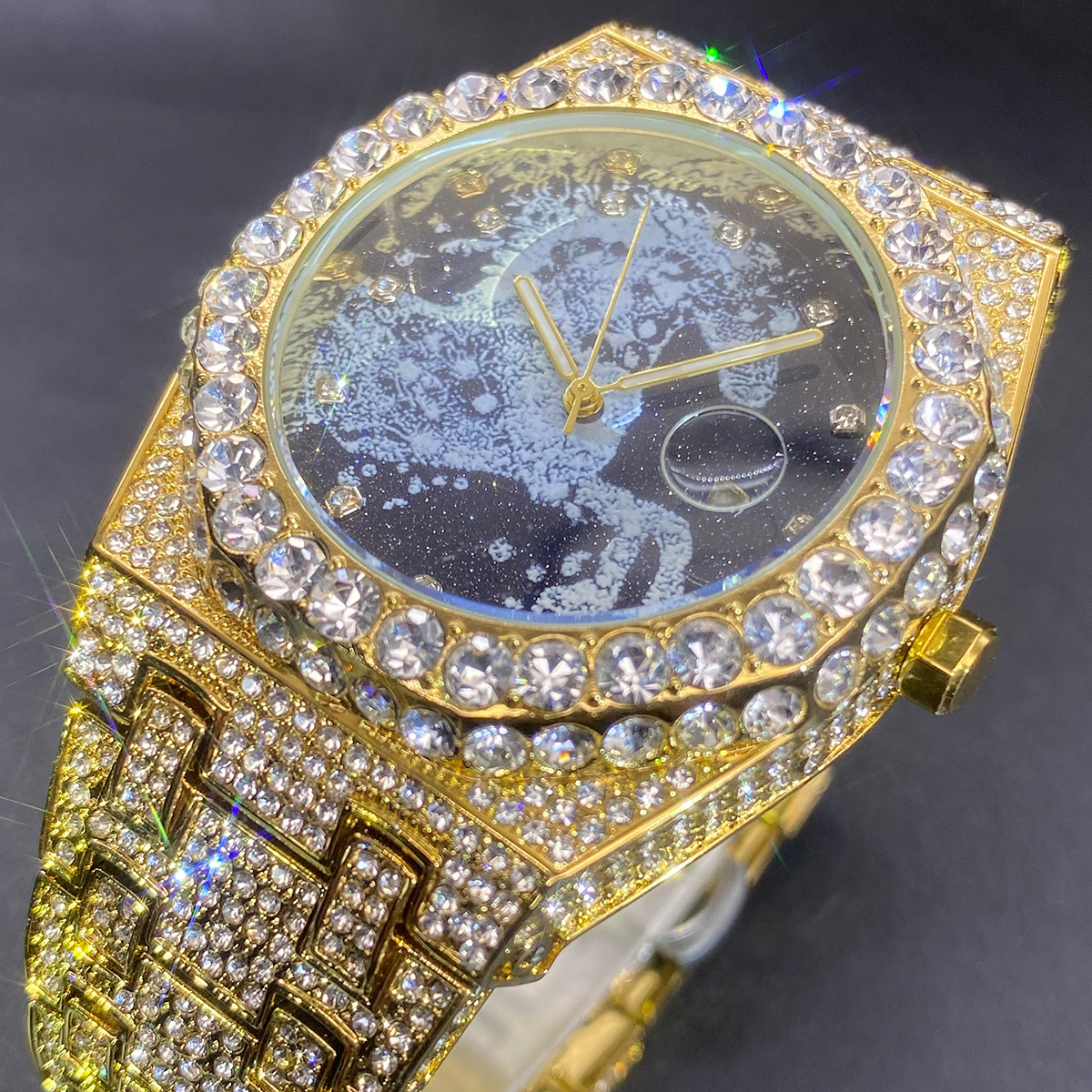 Year Horse Starry Sky Horse Motif and Full Moissanite Setting Watch