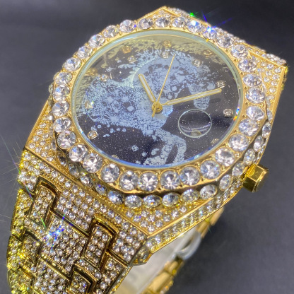 Year Horse Starry Sky Horse Motif and Full Moissanite Setting Watch