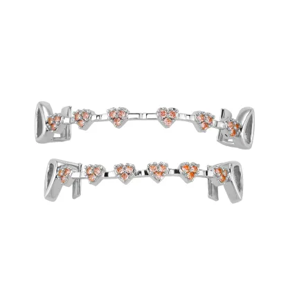 Fashionable Moissanite Gold Grillz – Heart Shaped Fully Diamond-Paved
