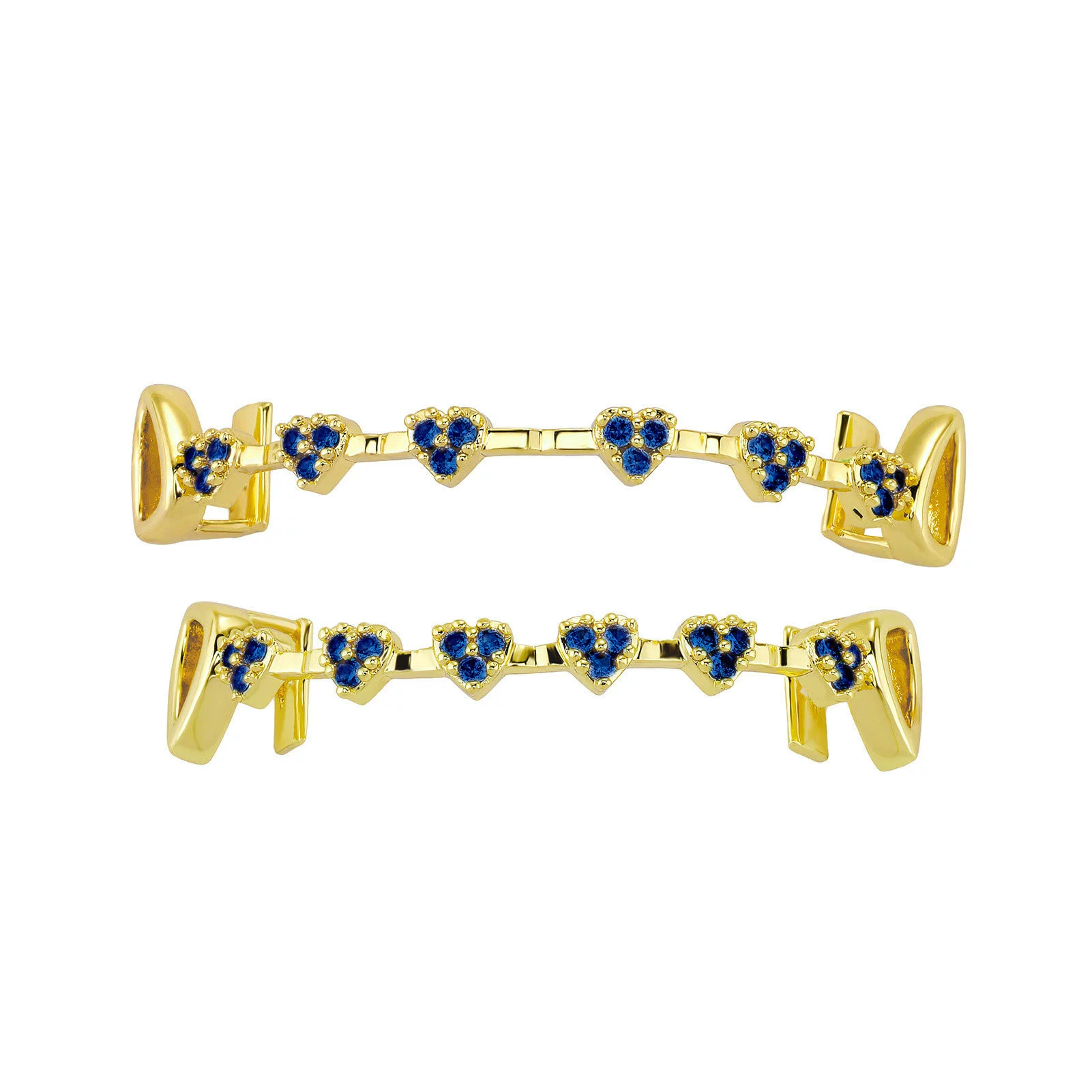 Fashionable Moissanite Gold Grillz – Heart Shaped Fully Diamond-Paved