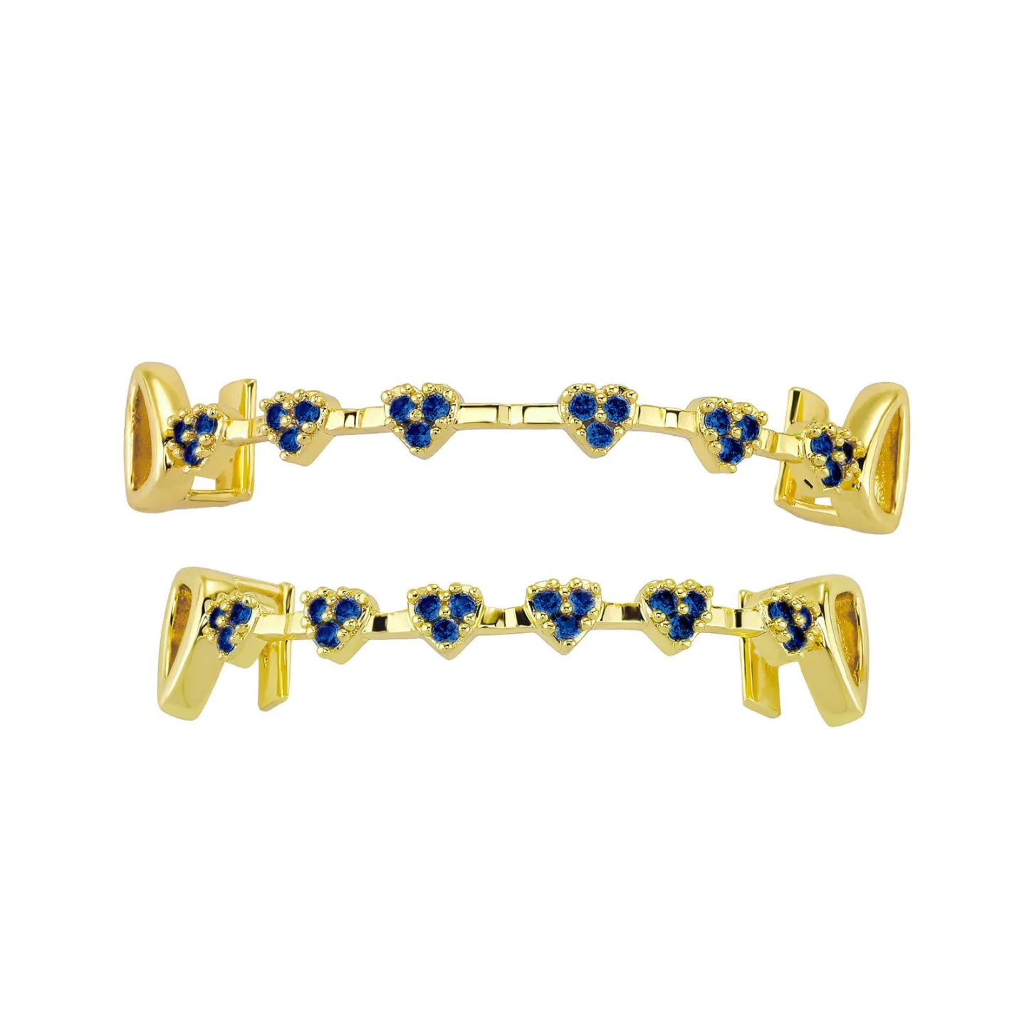 Fashionable Moissanite Gold Grillz – Heart Shaped Fully Diamond-Paved