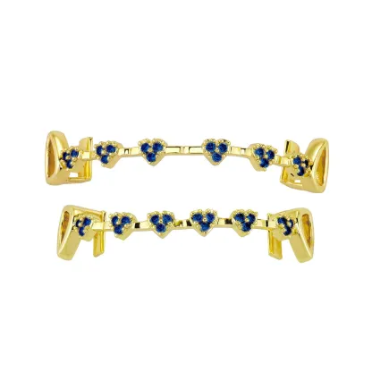 Fashionable Moissanite Gold Grillz – Heart Shaped Fully Diamond-Paved